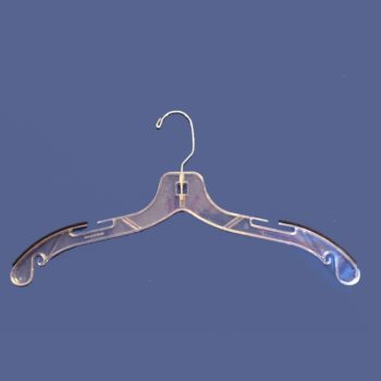 17 Inch Heavy Weight Clear Dress/Shirt Hanger With Foam Strips