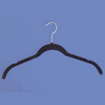 17 Inch Black Velvet Hanger With Notch